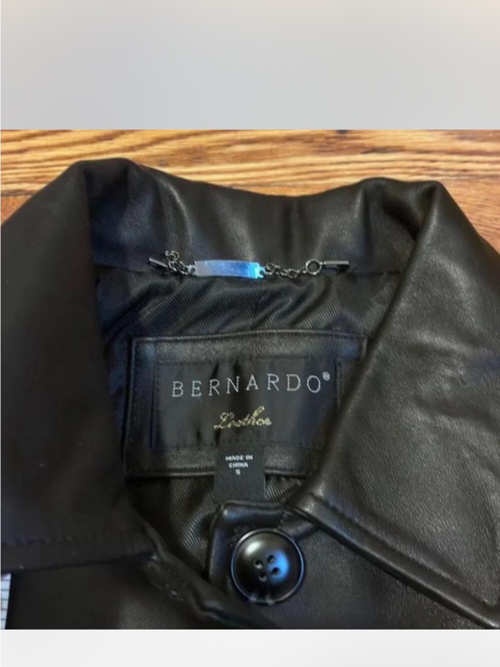 Bernardo Black Leather Button-Front Jacket size small - Picture 4 of 7